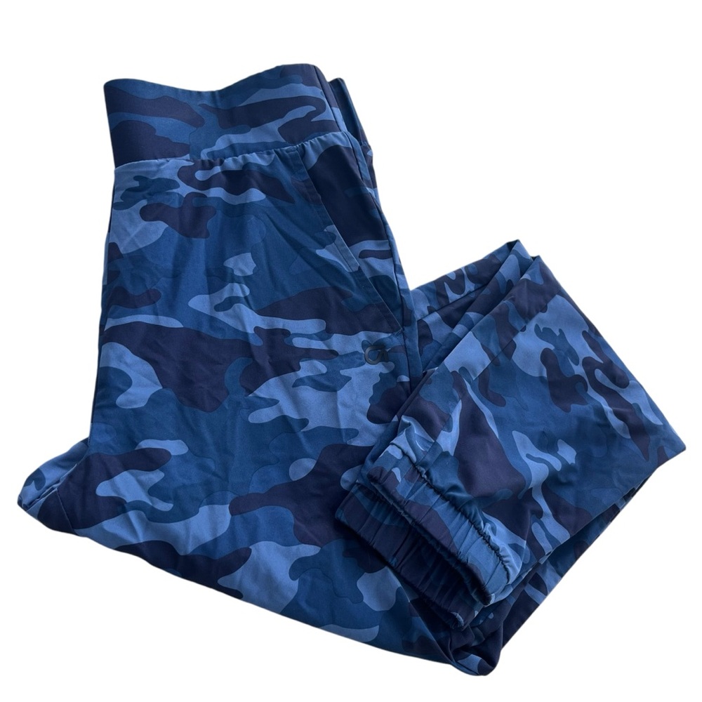 Gap Fit Women XS Navy Blue Camo Runaround Slim Jogger High Rise UPF 50 670596-04